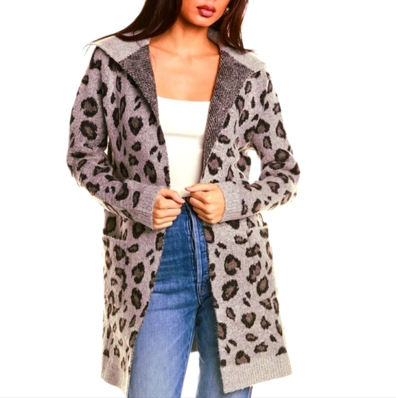 Rachel Zoe Jackets & Blazers - Eye Catching RACHEL ZOE Leopard Comfort Cardigan Sweater Lagenlook Boho Jacket